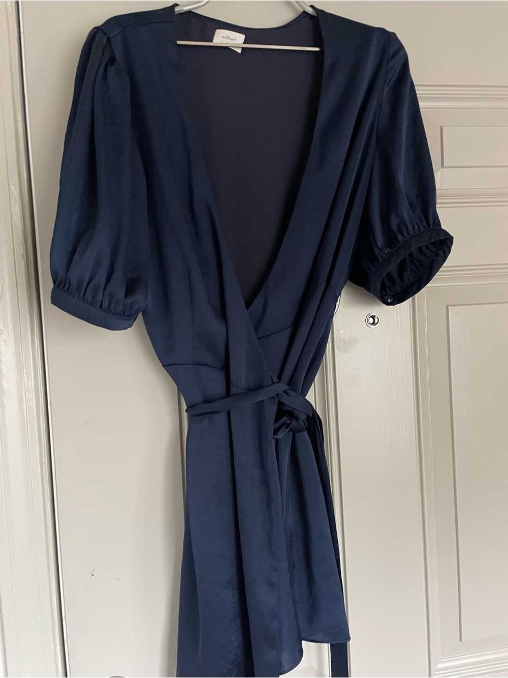 Wilfred Lune Satin Dress in Navy